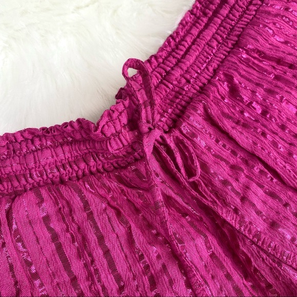 NWOT Victoria’s Secret Size XS Hot Pink Shimmer Short Shorts w/ Drawstring - Picture 4 of 6